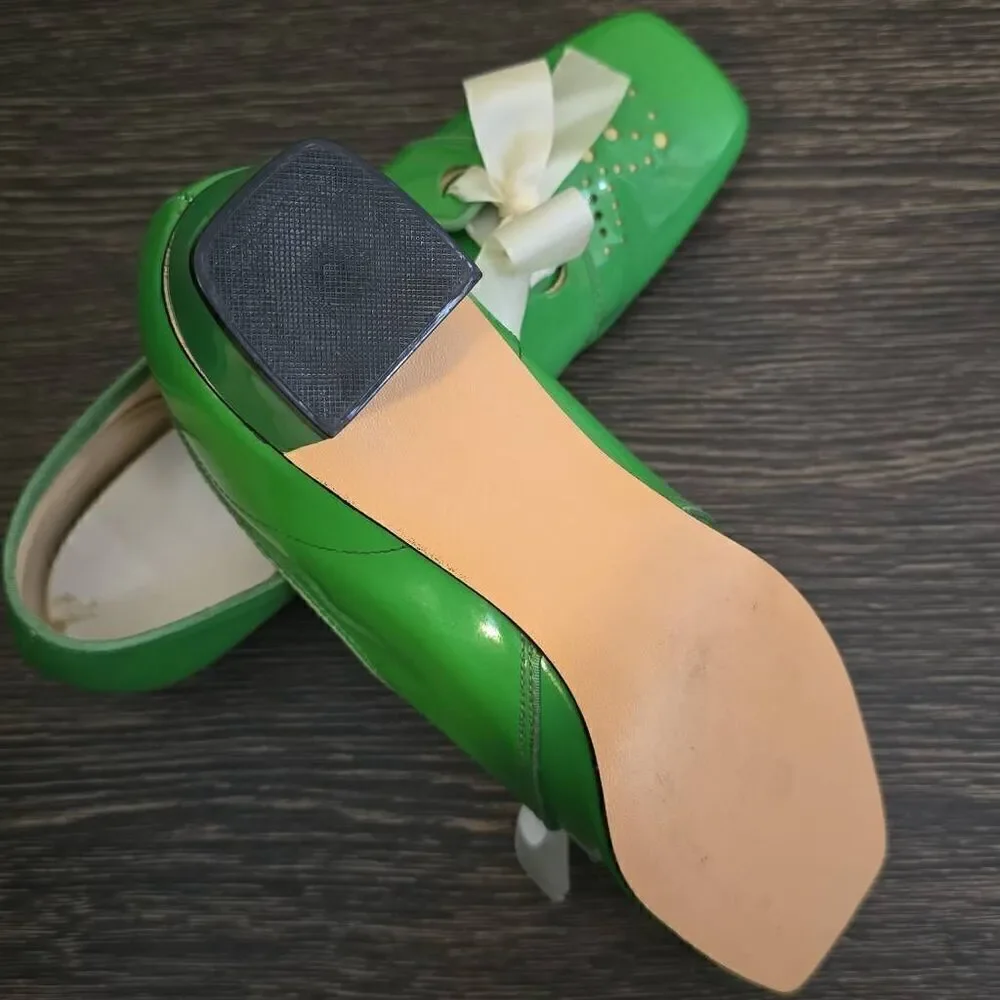 Holiday by WISE Vintage Bright Green Patent Leather Shoes, NWOT, 6.5 B